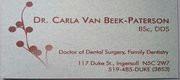 Dr Carla Van Beek- Paterson